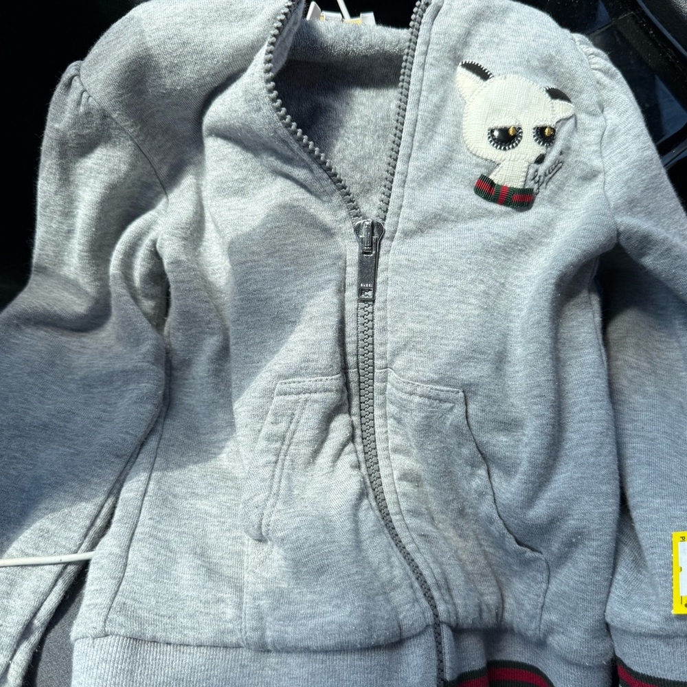Gray Kids Hoodie with Owl Patch